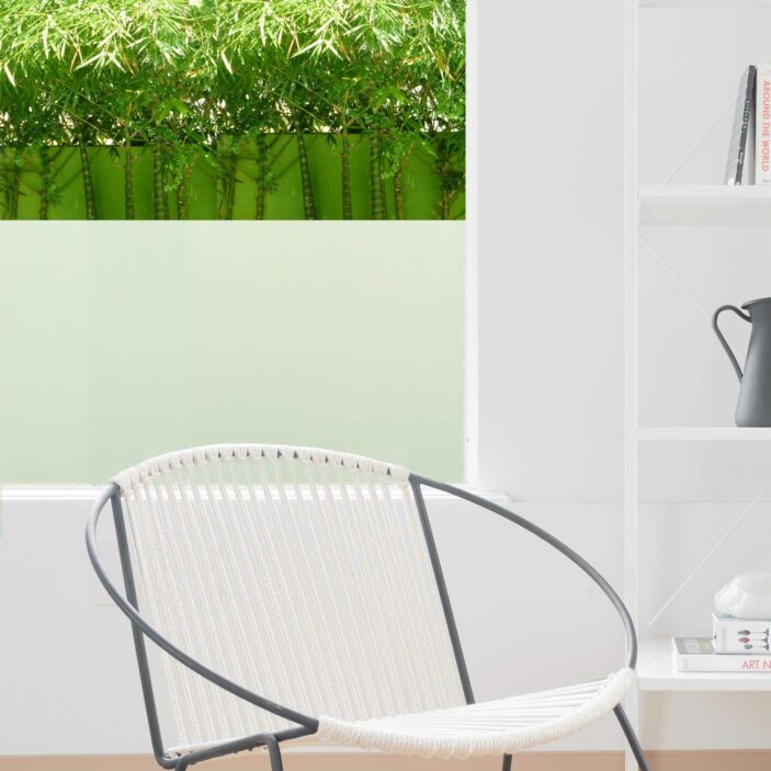 Faux glass window film for living room, bedroom or shower privacy.